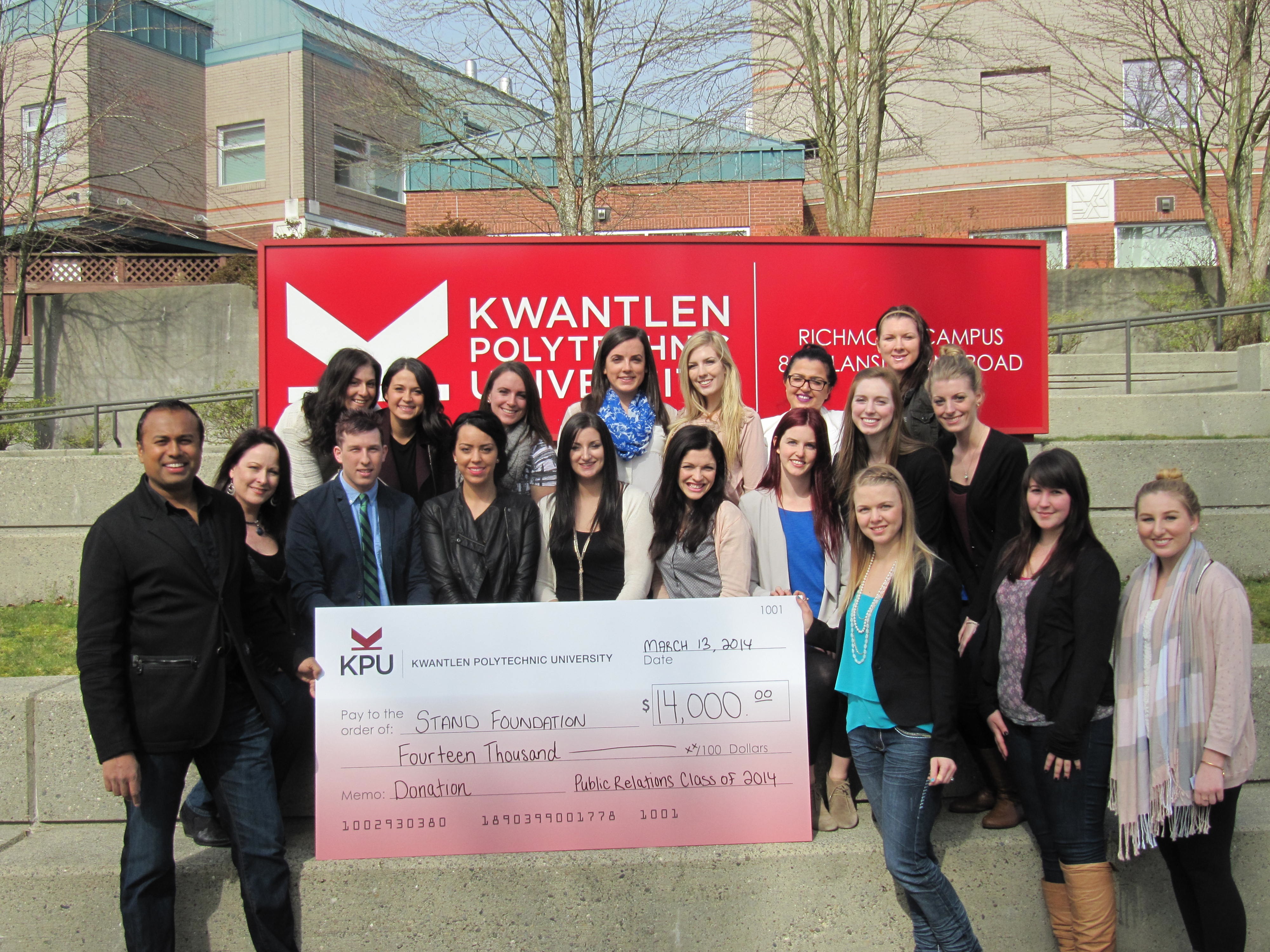 Public Relations Class from Kwantlen Polytechnic University raises $14,000 for STAND at Growth Gala